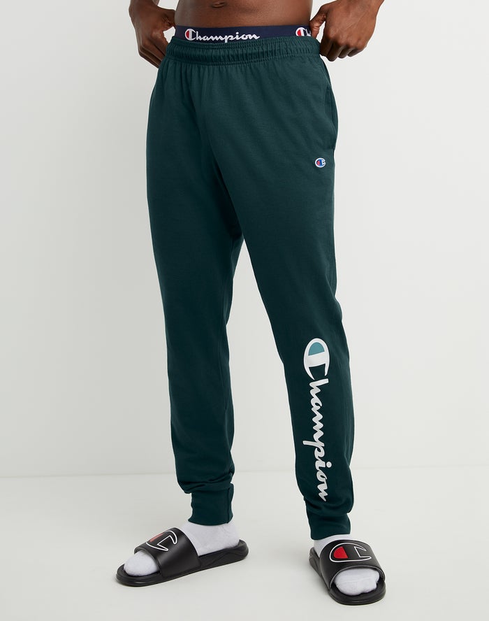 Champion Joggingbroek Heren - DonkerGroen - Classic Jersey Script Logo ( 907684-XFJ )